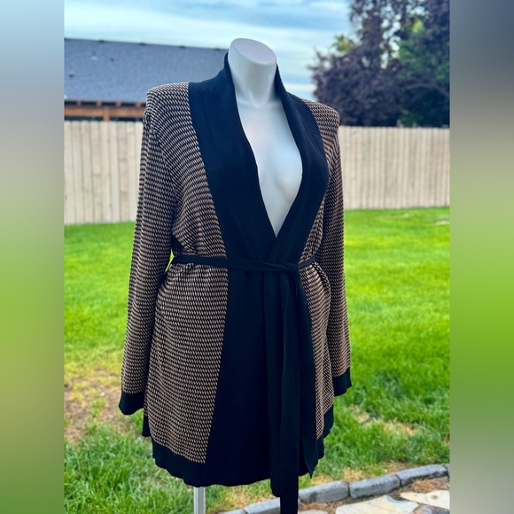 Jones New York Black and Brown Knit Cardigan - Picture 1 of 3